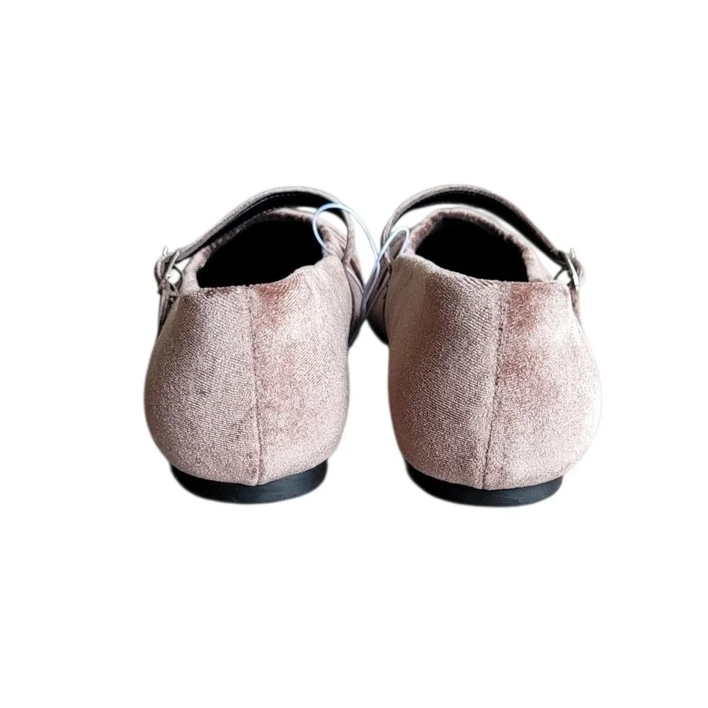 A NEW DAY 9.5 Brown Gabriella Memory Foam Velvet Pointed Toe Mary Jane Flat